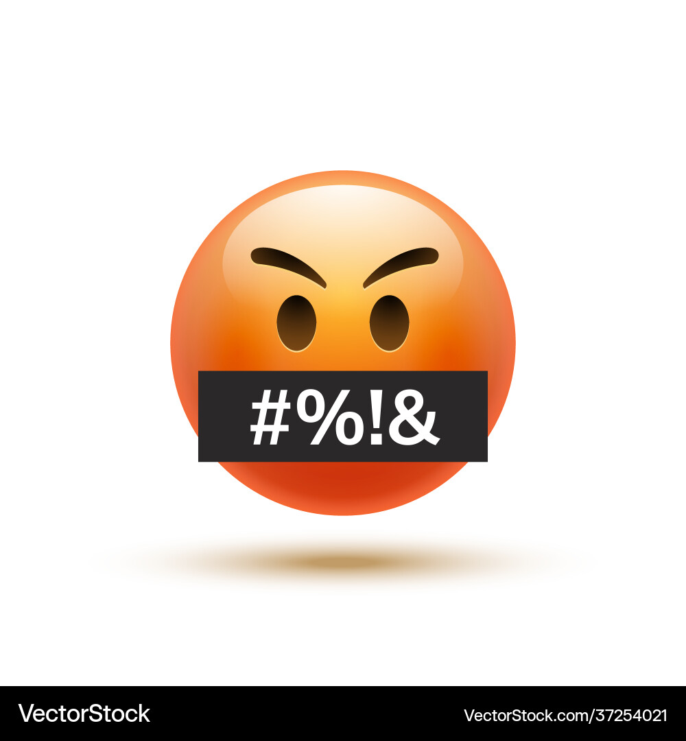Angry Curse Emoji Swear Word Royalty Free Vector Image