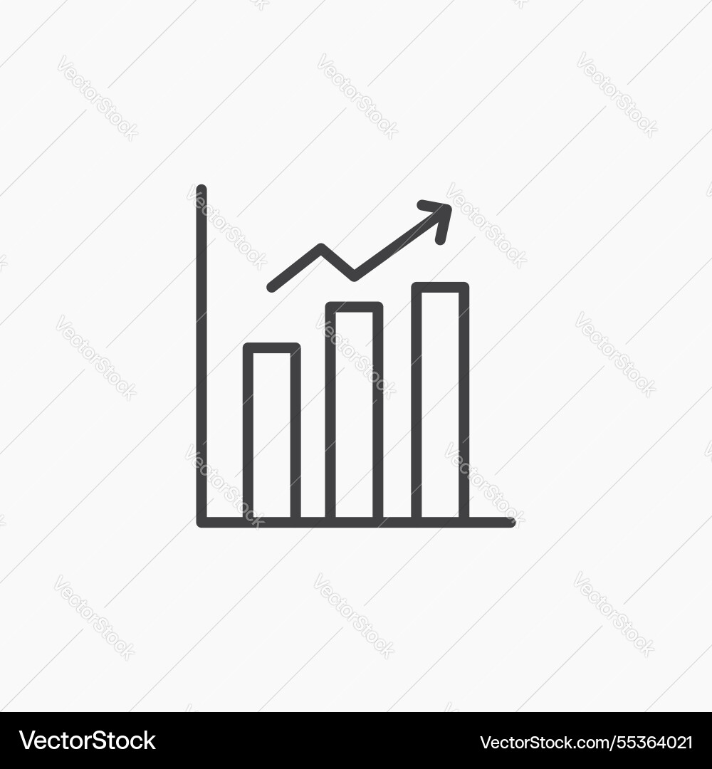 Chart histogram icon isolated in black line Chart histogram icon isolated in black line vector image