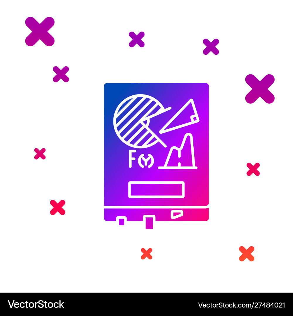 Color board with graph chart icon isolated Color board with graph chart icon isolated Vector Image