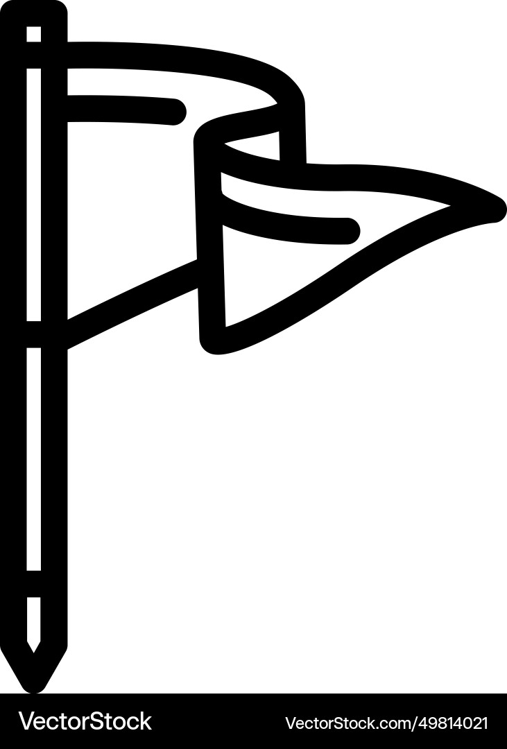 Flag pointer map location line icon vector image