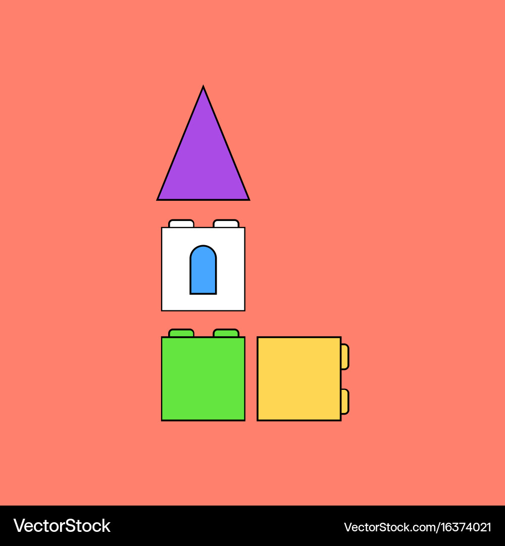 Flat icon design collection children constructor Vector Image