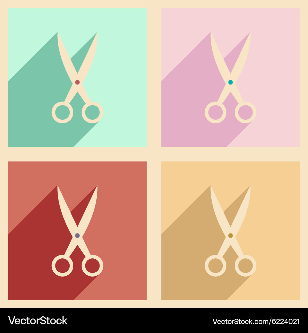 Flat with shadow concept and mobile application vector image
