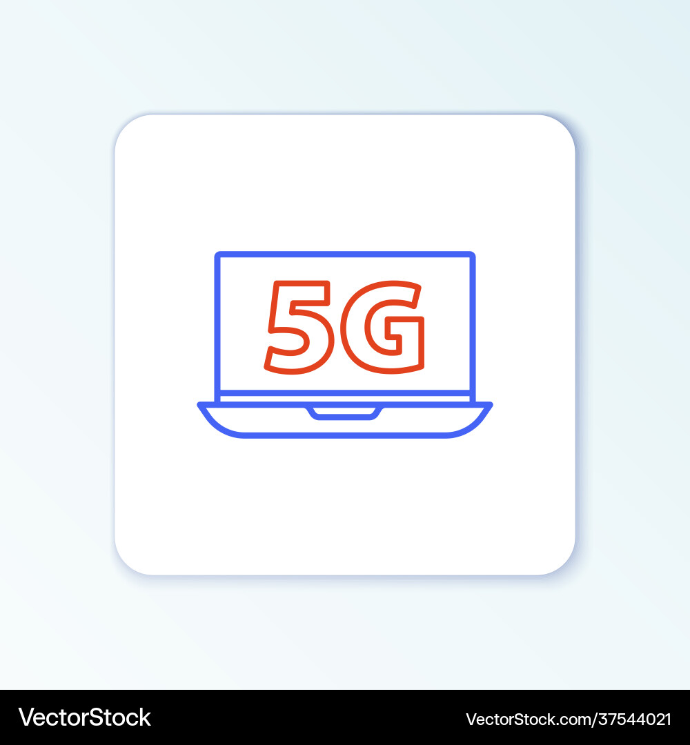 Line laptop with 5g new wireless internet wifi Line laptop with 5g new wireless internet wifi vector image
