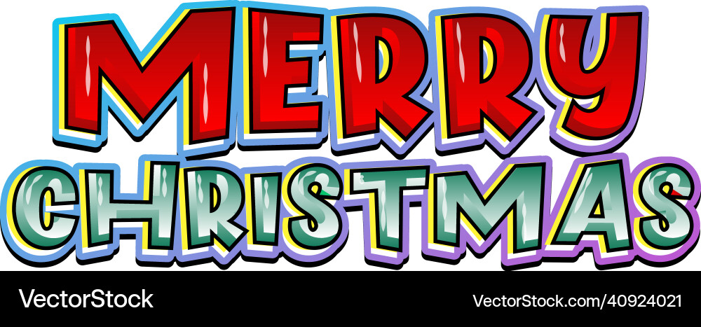 Merry christmas font logo banner Merry christmas font logo banner vector image