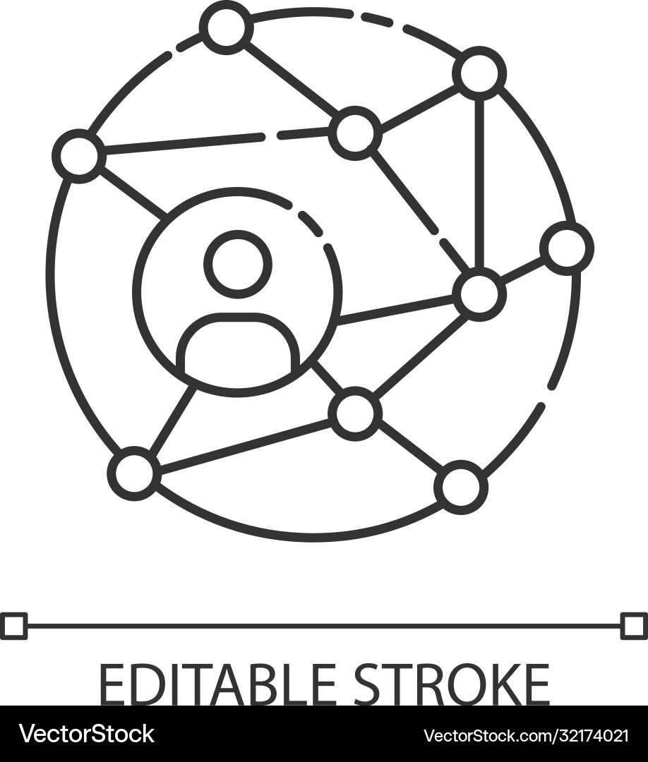 Networking pixel perfect linear icon Networking pixel perfect linear icon vector image