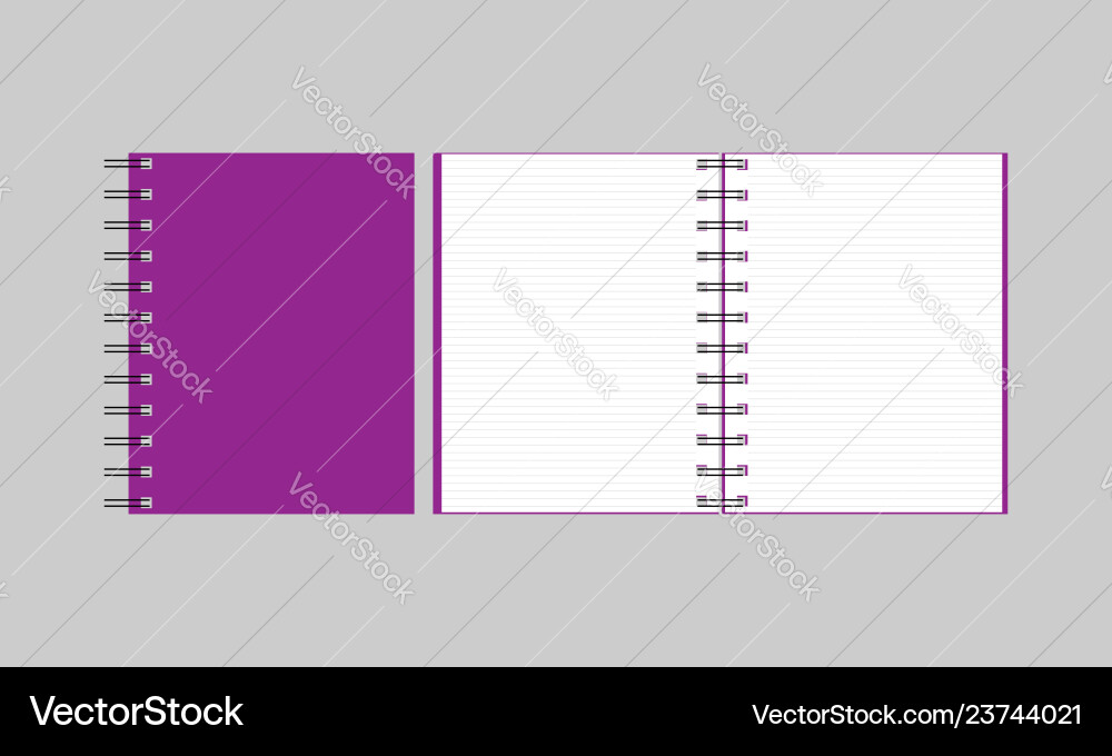 Notebook open isolated objects Notebook open isolated objects vector image