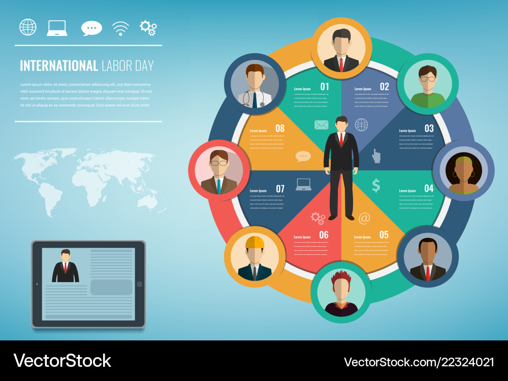 People of different occupations with infographics People of different occupations with infographics vector image