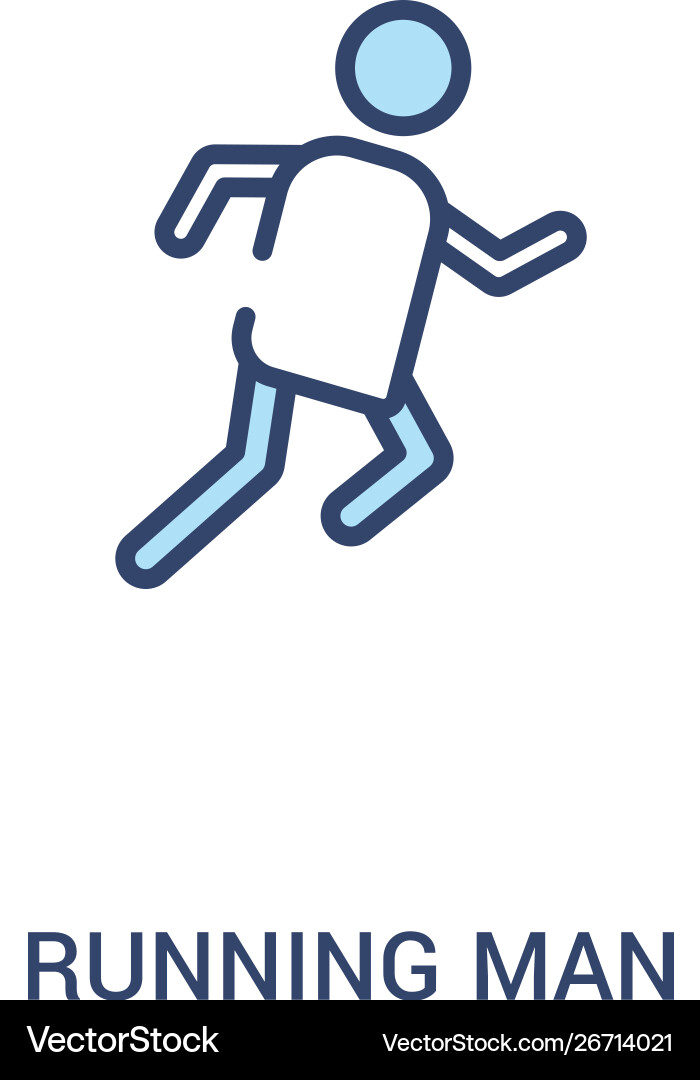 Running man concept 2 colored icon simple line Vector Image