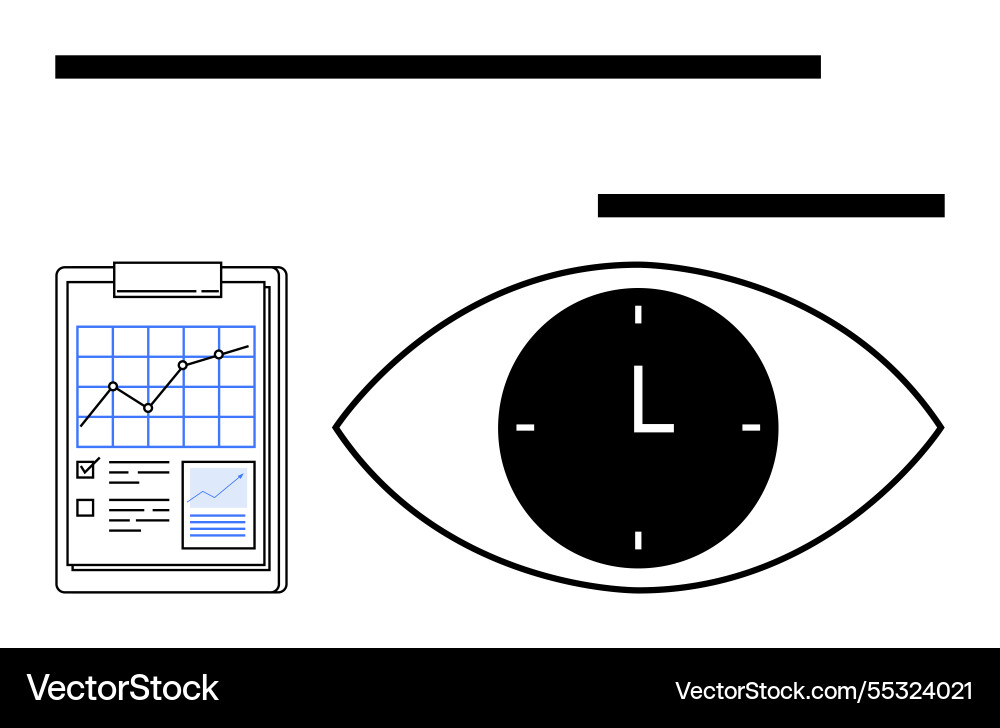Time management and data monitoring concept Time management and data monitoring concept vector image