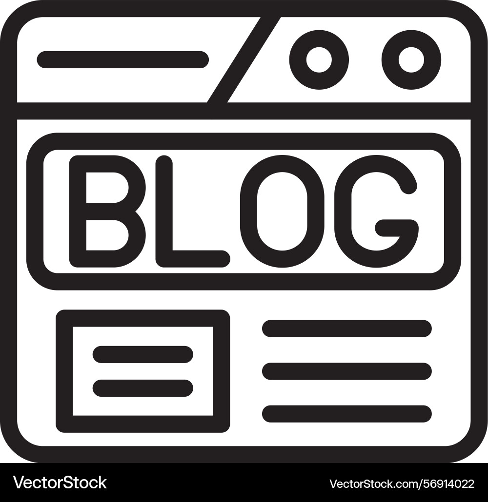 Blog linear style icon design Vector Image