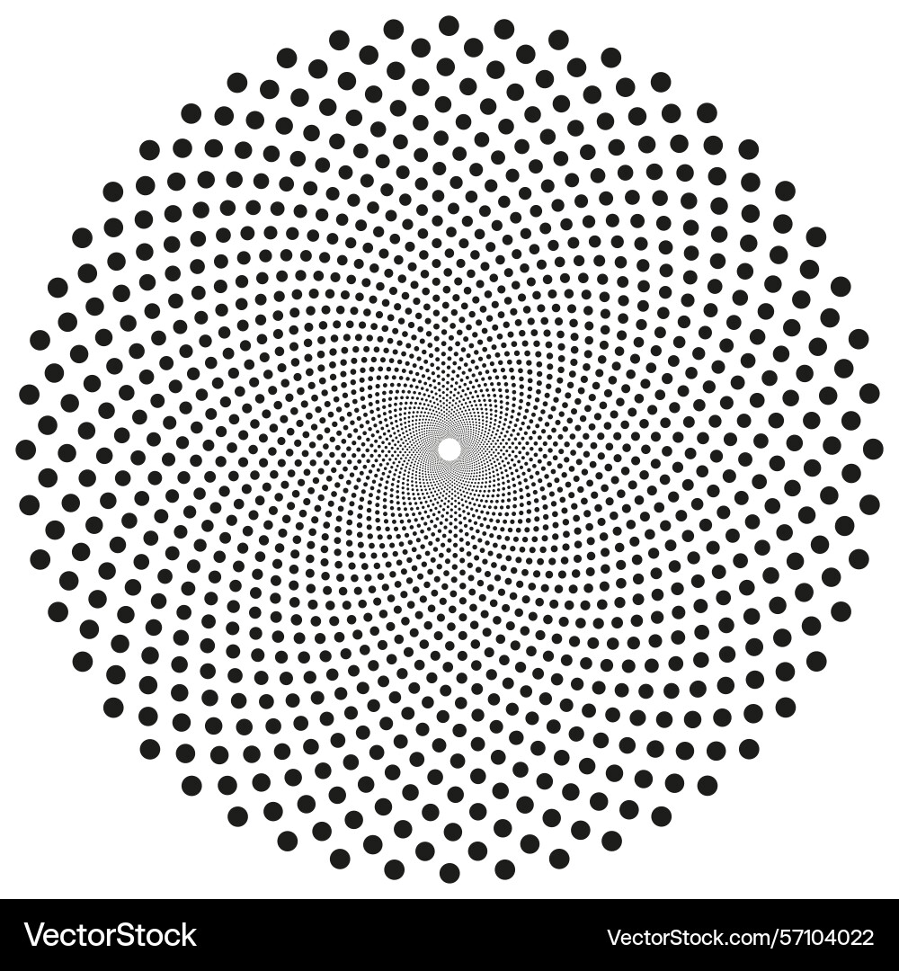 Circular dots shape halftone radial form abstract Vector Image