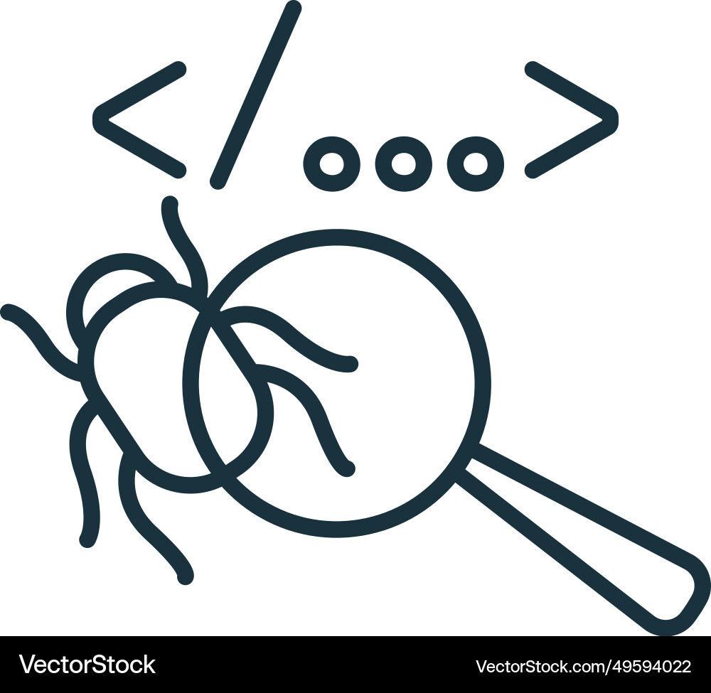 Code debugging icon monochrome simple sign from Code debugging icon monochrome simple sign from vector image