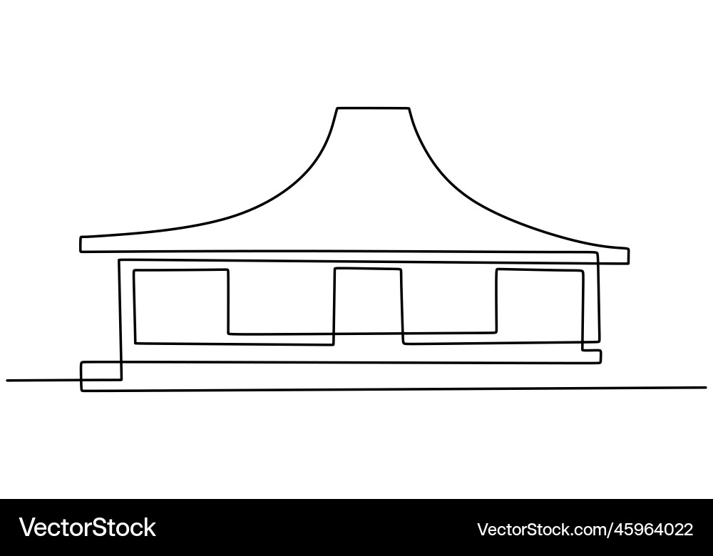 Continuous one line of traditional javanese Continuous one line of traditional javanese vector image