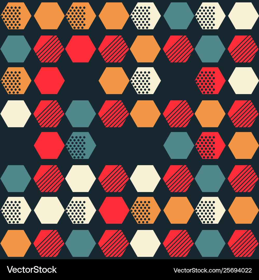 Geometric seamless design pattern with hexagons Geometric seamless design pattern with hexagons vector image