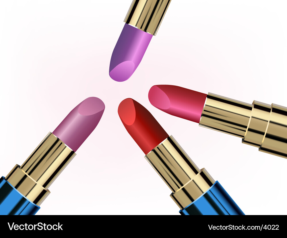 Glossy Lipsticks Collection Vector Image