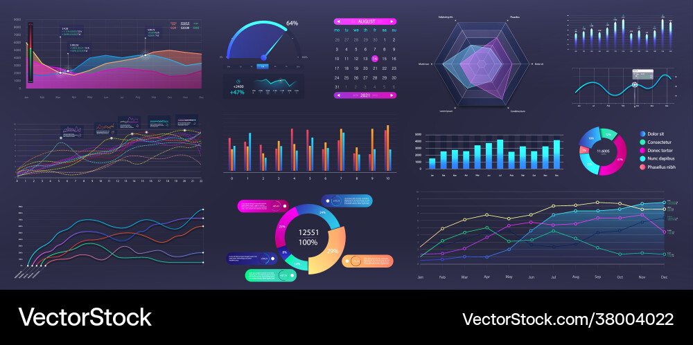 Graphics infographic template dashboard with info Graphics infographic template dashboard with info vector image