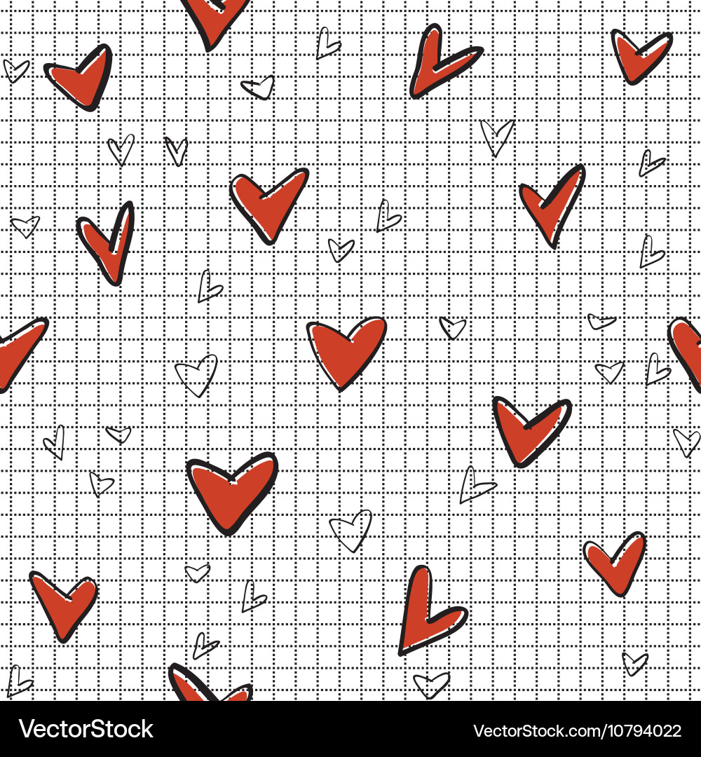 Heart Pattern Seamless Background vector image