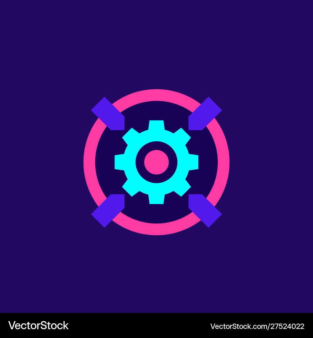 Integration system icon for web and apps vector image
