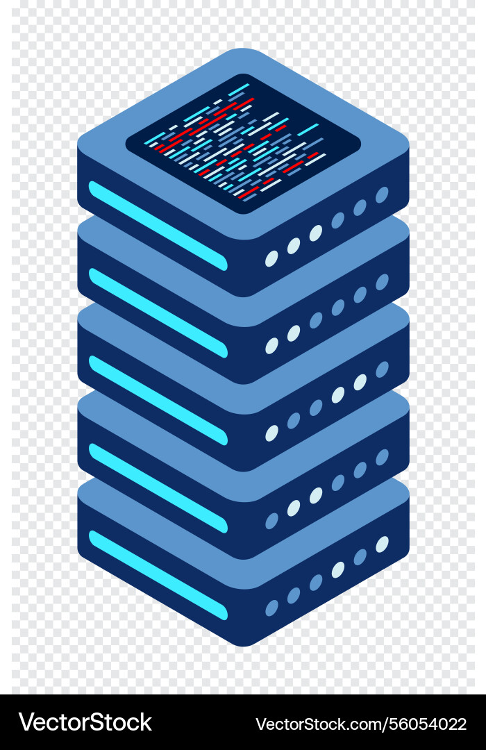Isometric server network room 3d computer Isometric server network room 3d computer vector image