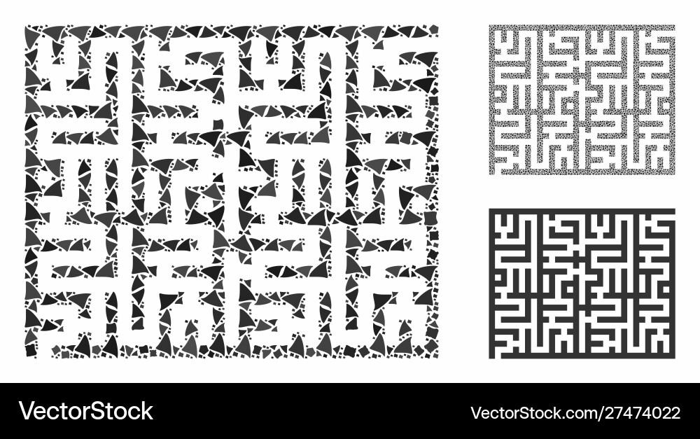 Labyrinth composition icon humpy items Labyrinth composition icon humpy items vector image