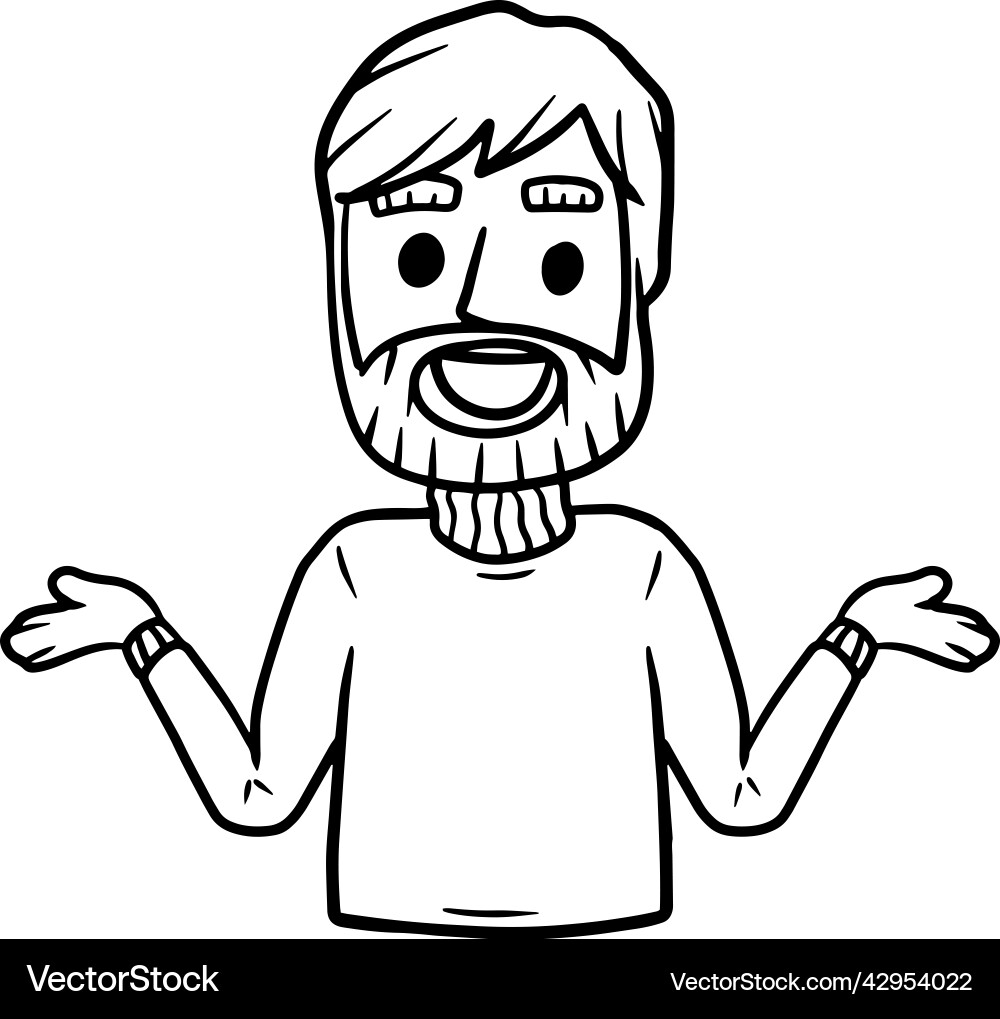 Man with spread hands smiling Vector Image
