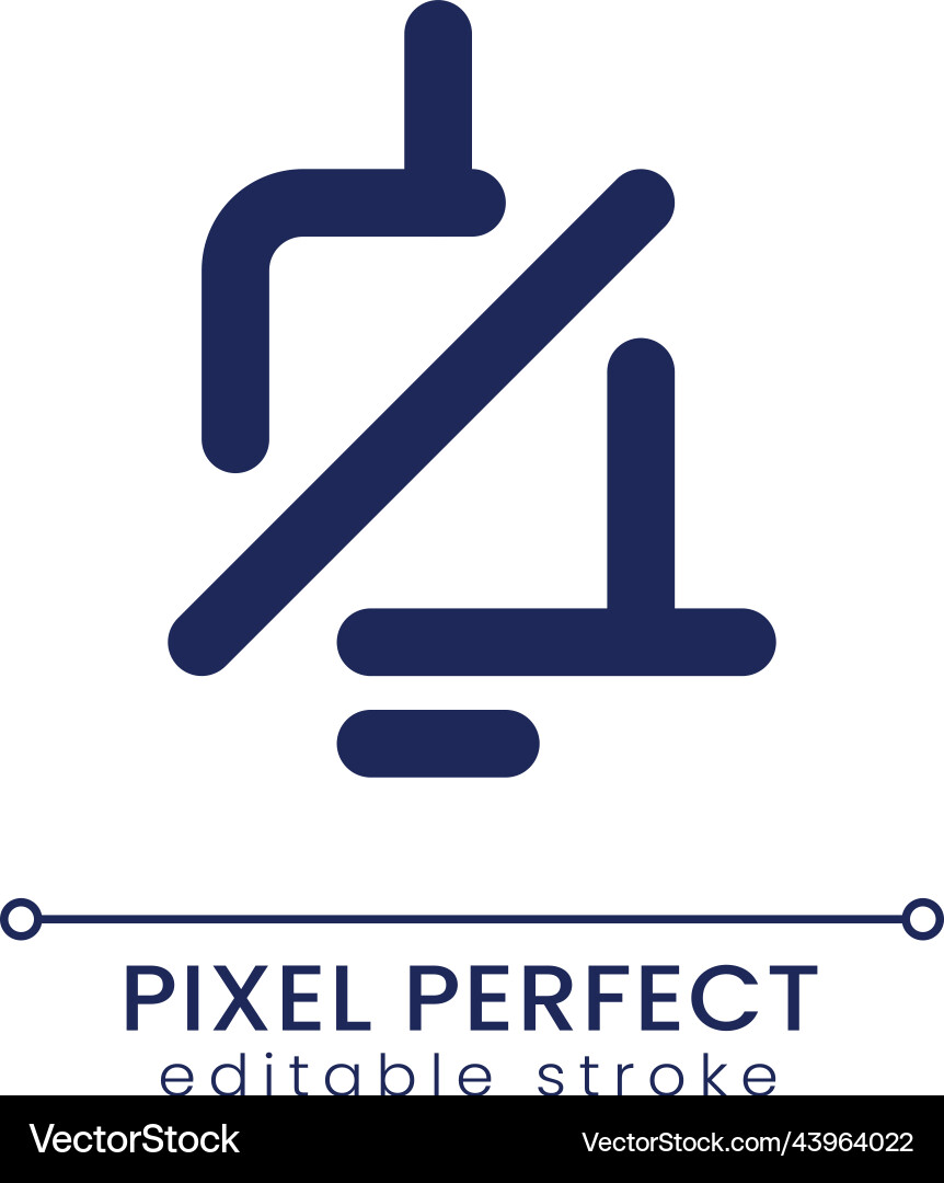 Mute notification sound pixel perfect linear ui Mute notification sound pixel perfect linear ui vector image