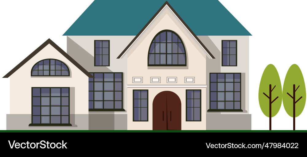 Old-fashioned two story house Old-fashioned two story house vector image