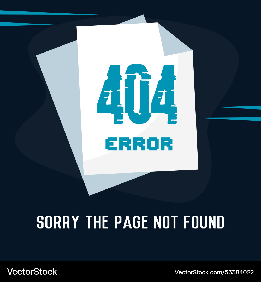 Paper with 404 message Vector Image