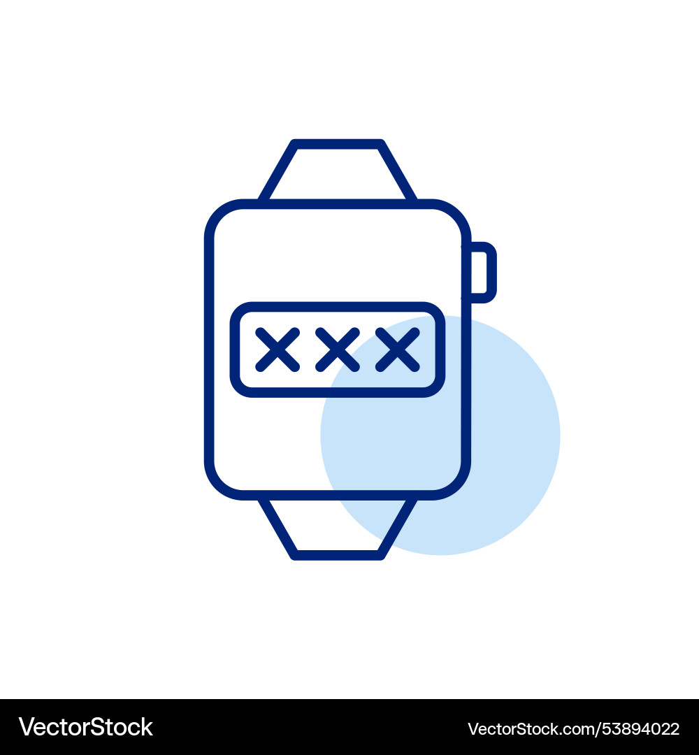 Password on smart watch secure data protection Password on smart watch secure data protection vector image