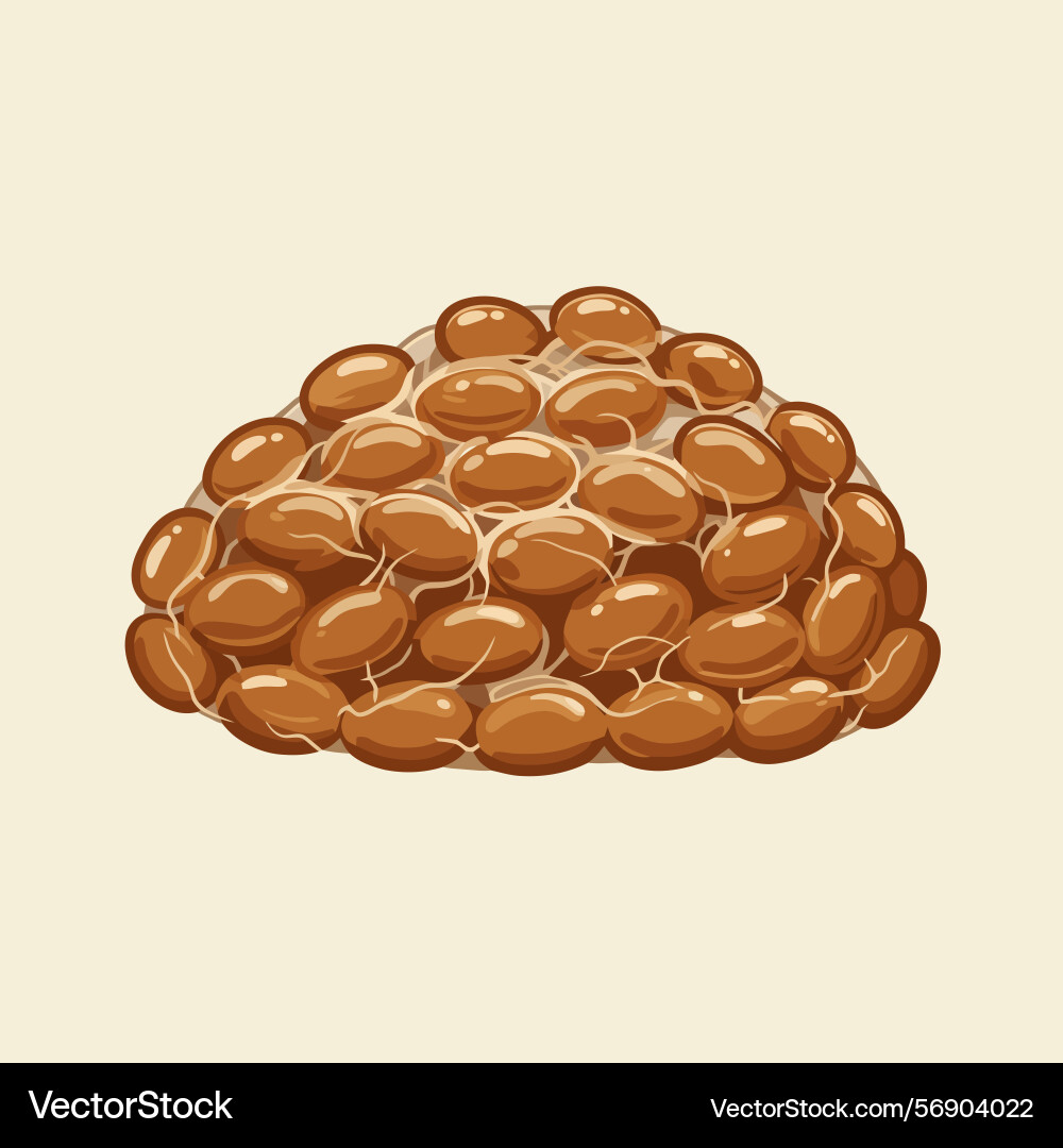 Pile of fermented soybeans with stringy texture Pile of fermented soybeans with stringy texture Vector Image