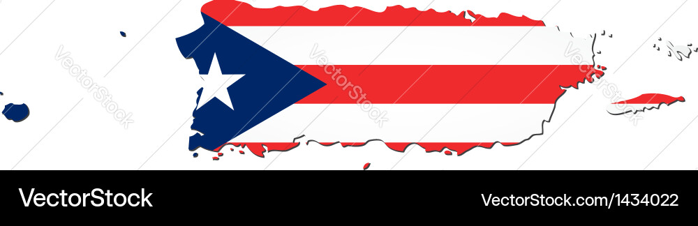 Puerto Rico Map with Flag vector image