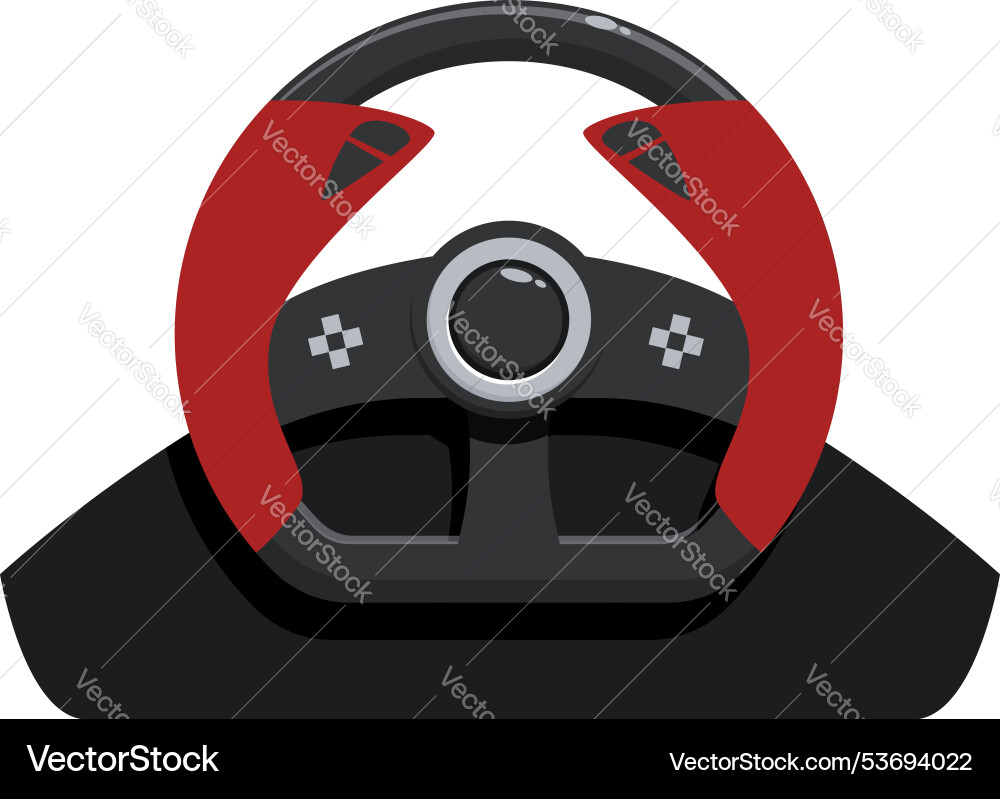 Racing simulator steering wheel for playing video Vector Image