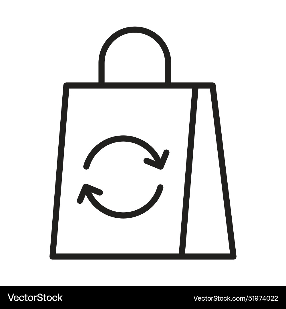 Reusable bag icon in thin line style graphic Vector Image