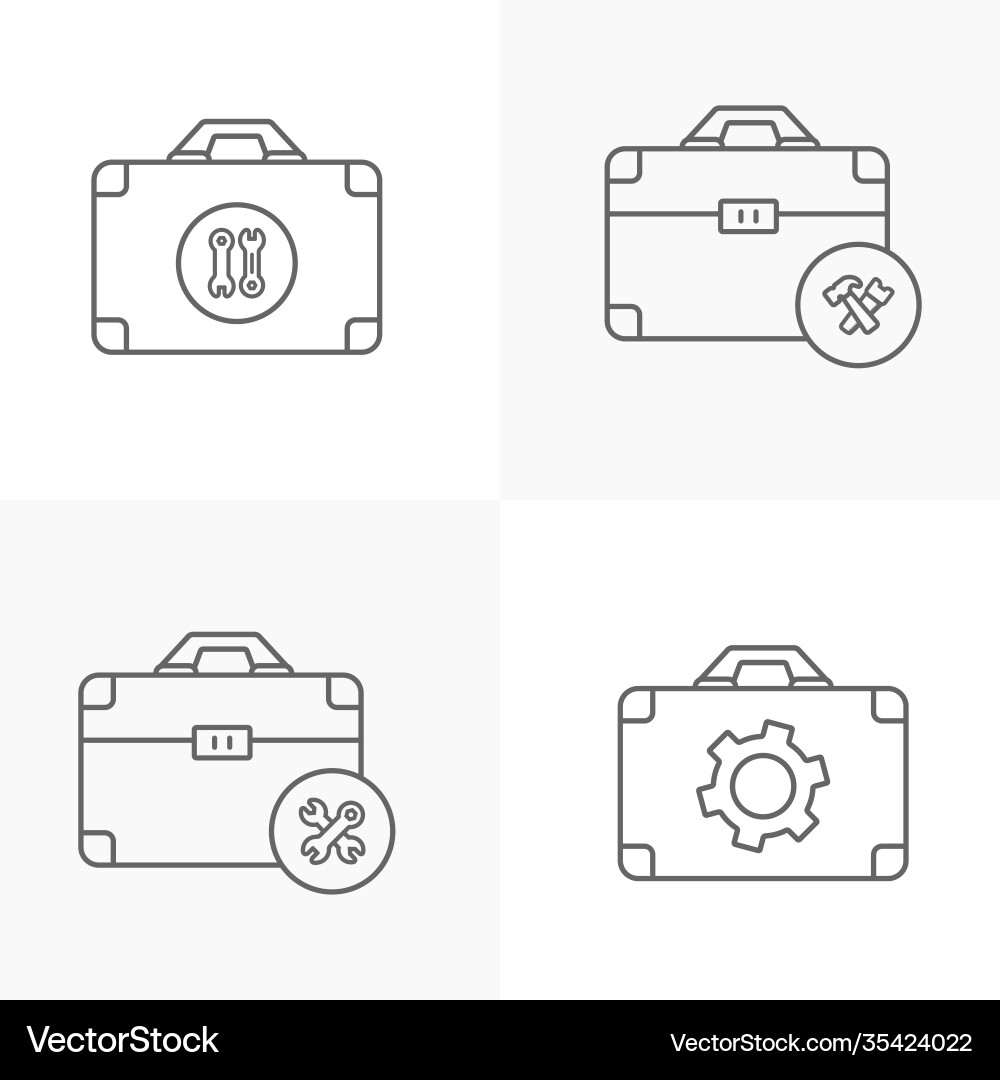 Set technical icon engineering simple Set technical icon engineering simple vector image