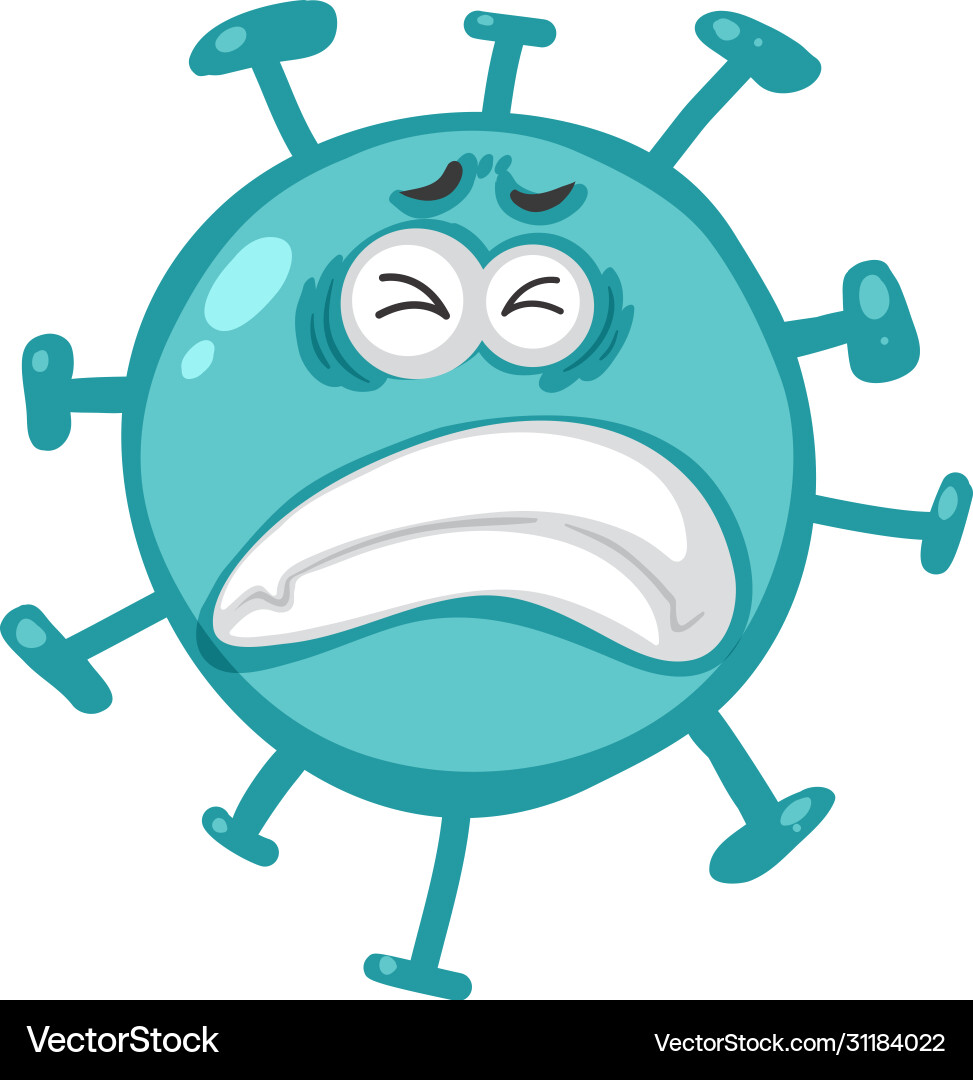 Single cell virus with expression on face Single cell virus with expression on face Vector Image