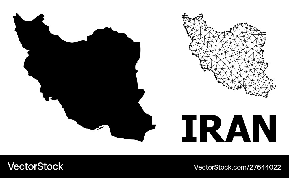 Solid and mesh map iran Solid and mesh map iran vector image