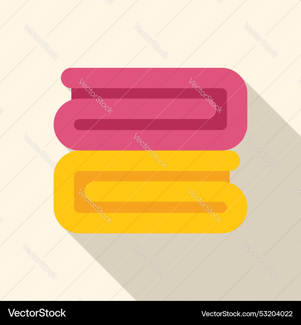 Stack of colorful towels lying on top each Vector Image