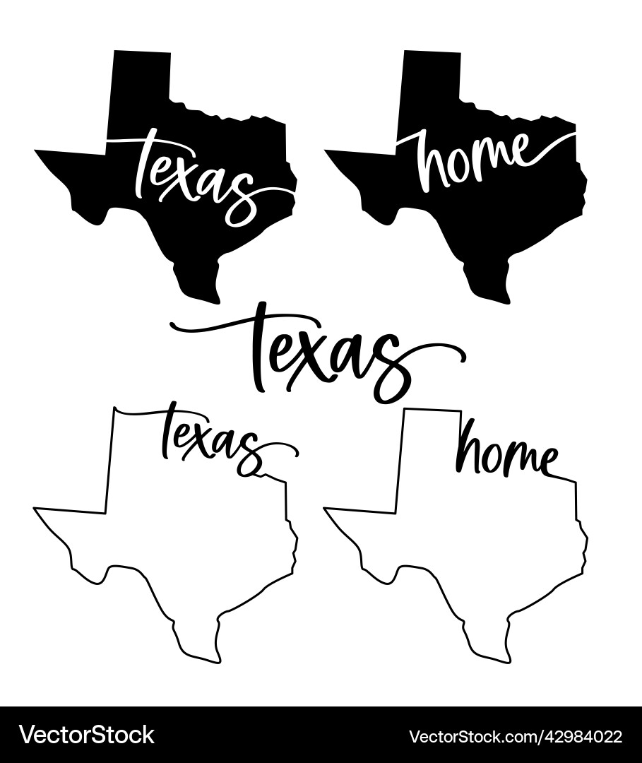 Stylized map of the us state texas vector image