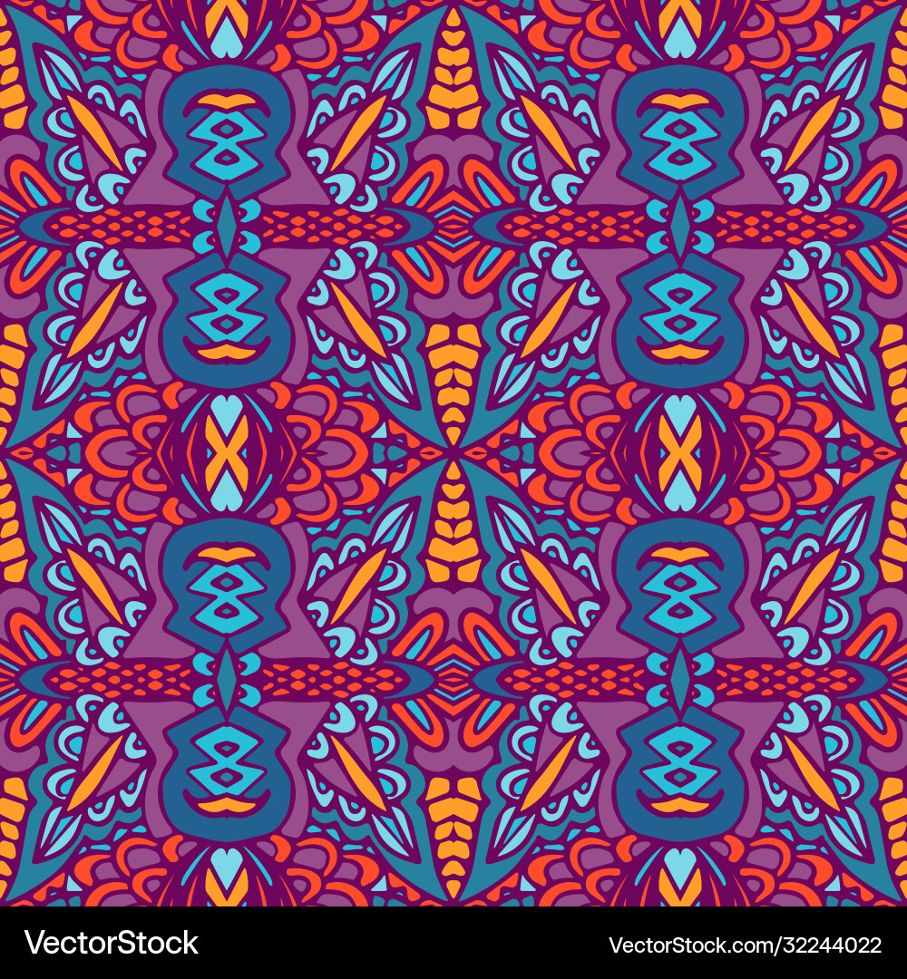 Tiled ethnic boho pattern for fabric abstract Vector Image