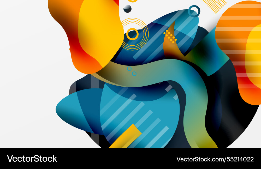 Vibrant abstract background overlapping shapes Vector Image