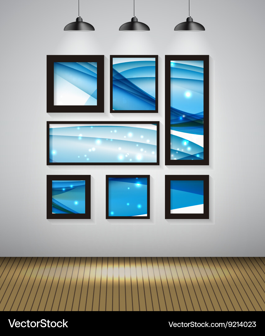 Abstract gallery background with frame vector image