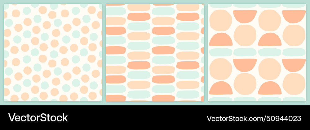 Abstract shapes seamless pattern set in a muted Vector Image