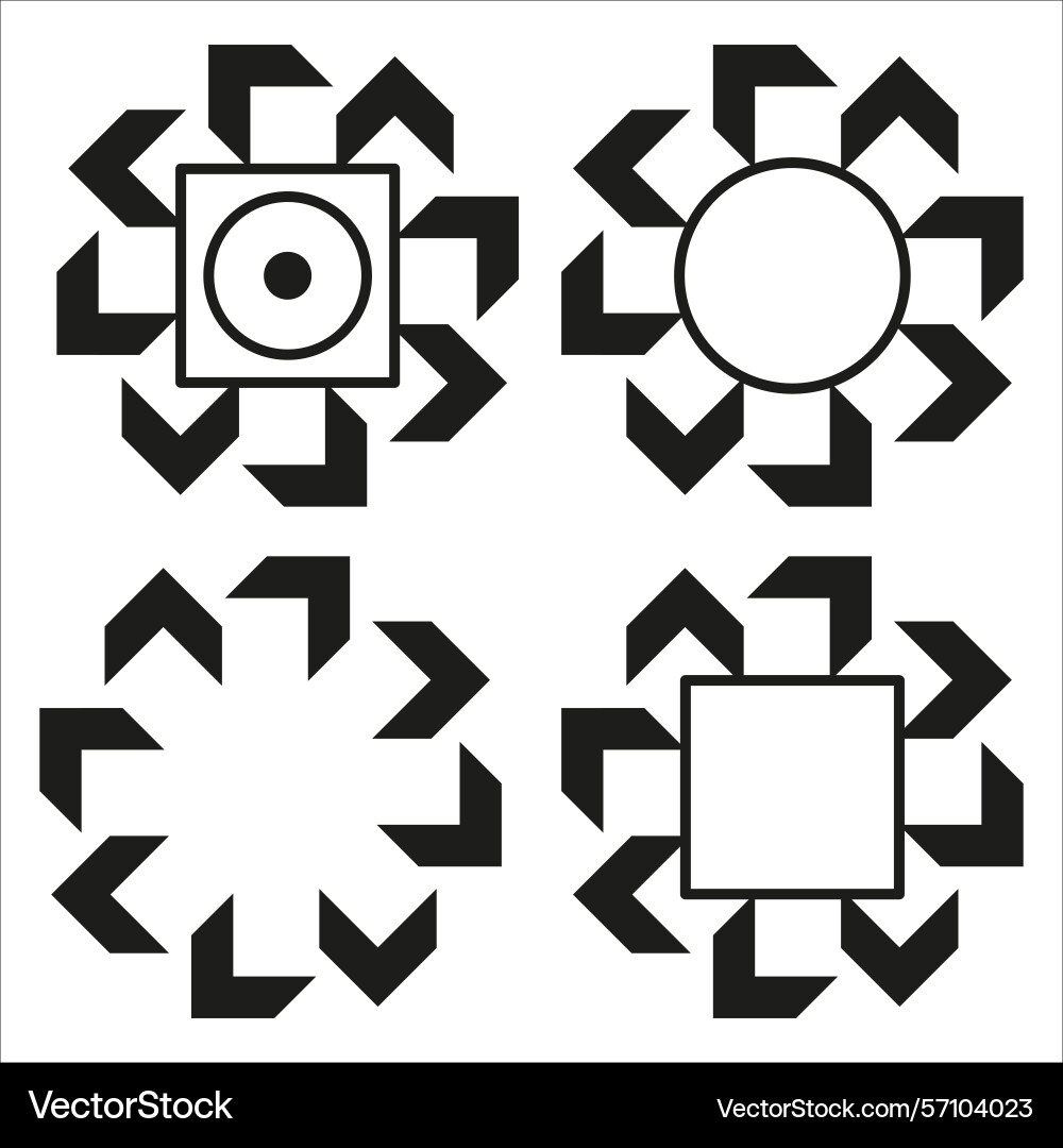 Arrow square icons abstract rotation shapes Arrow square icons abstract rotation shapes vector image