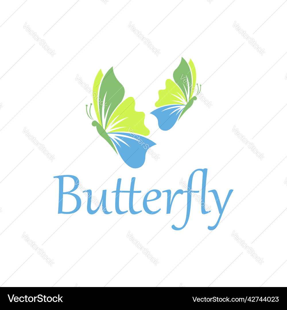 Beautiful colorful couple of butterfly logo Beautiful colorful couple of butterfly logo vector image