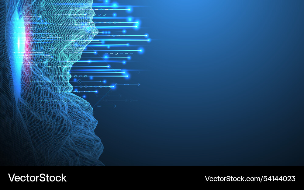 Big data abstract digital futuristic wireframe Big data abstract digital futuristic wireframe vector image