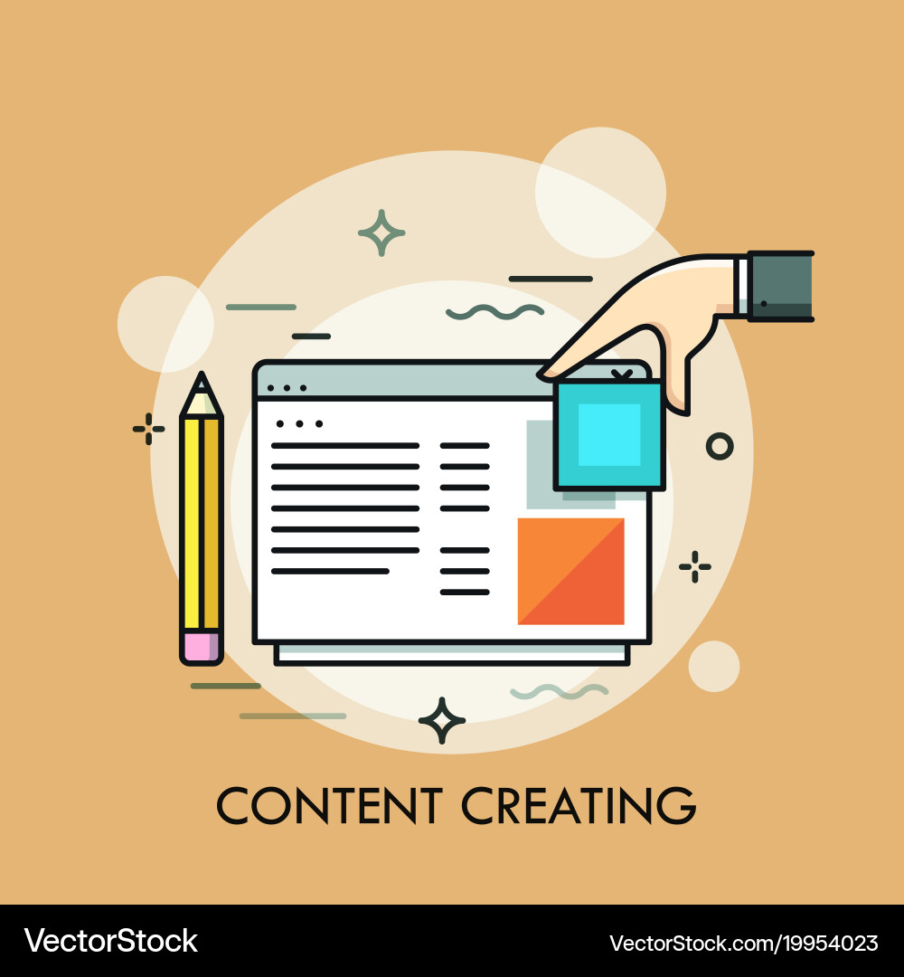 Content Creation - Hand and Window vector image