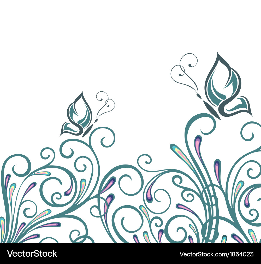 Elegant Floral Swirl Background vector image