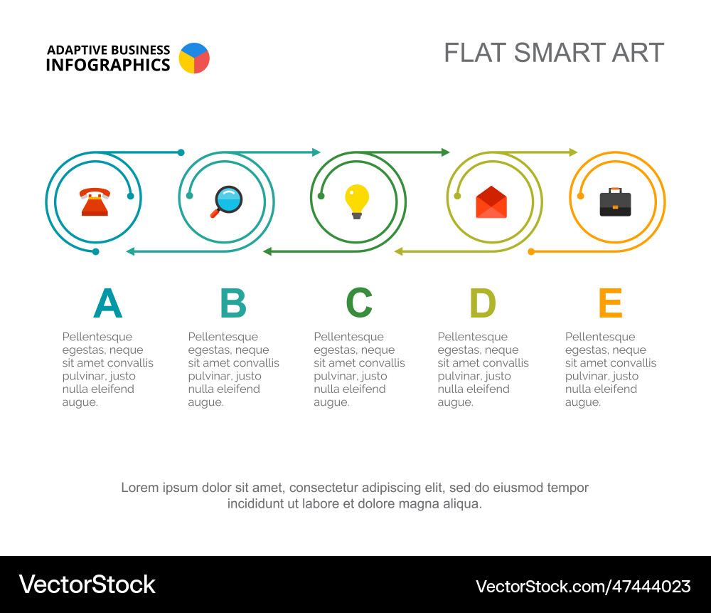 Five steps workflow slide template Five steps workflow slide template vector image