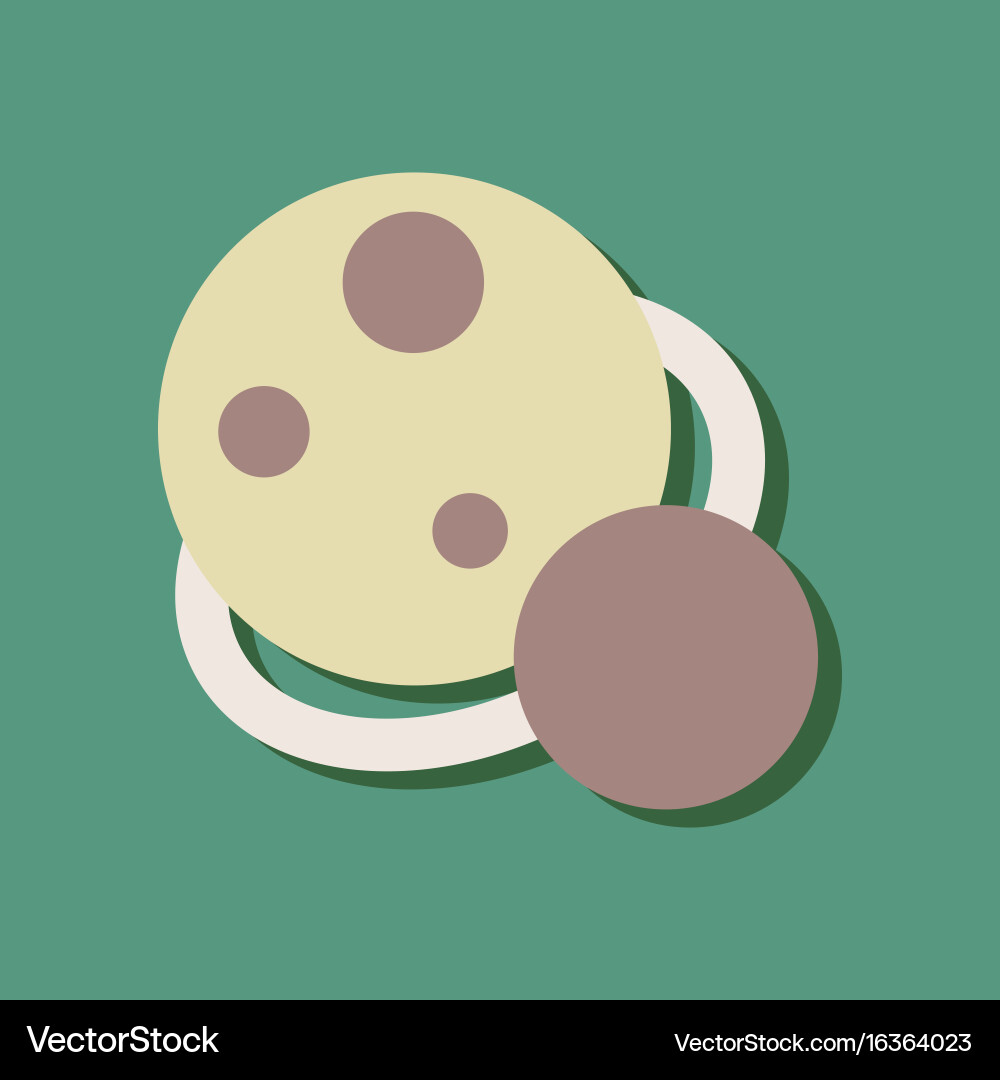 Flat icon design collection two planets Vector Image