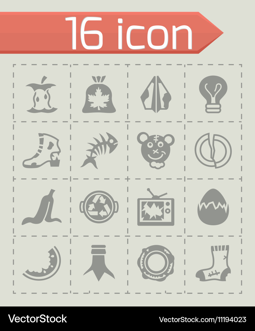 Garbage icon set Vector Image